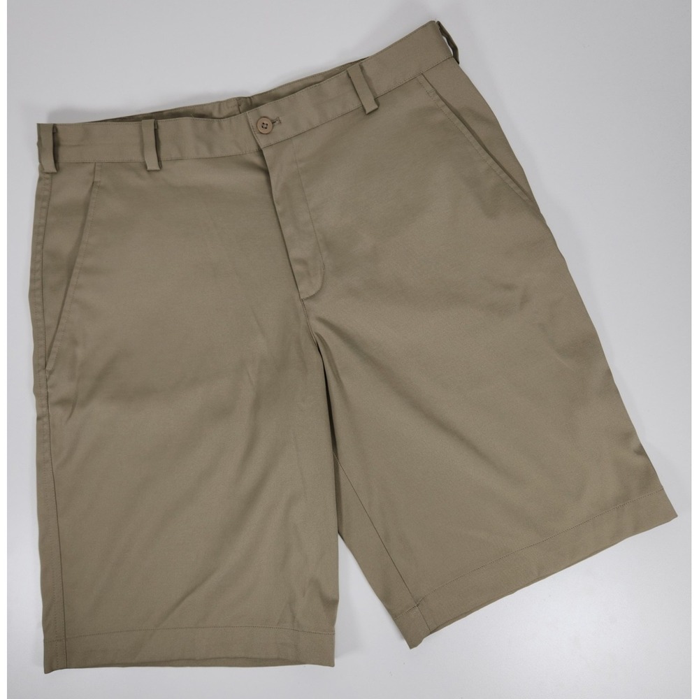 Nike Dri-Fit Flat Front Beige Poly/Spandex Golf Shorts 551808-235 Men's Size 32